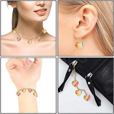 30Pcs 2 Styles Light Gold Alloy Enamel Charms ENAM-CJ0002-05-1