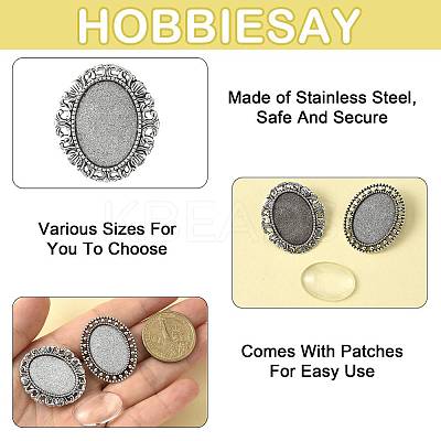 10Pcs 2 Styles Vintage Alloy Brooch Cabochon Bezel Settings FIND-FS0004-64-1