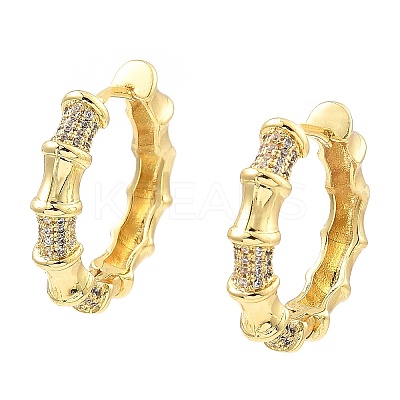 Rack Plating Brass Micro Pave Clear Cubic Zirconia Hoop Earrings EJEW-M223-08G-1
