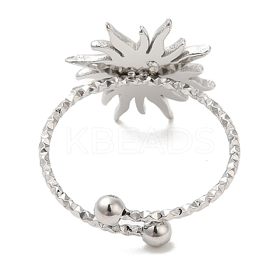Non-Tarnish 304 Stainless Steel Sun Open Cuff Ring for Women LS-RJEW-M149-08P-1