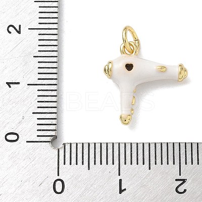 Brass Micro Pave Cubic Zirconia Charms KK-B155-17G-01-1