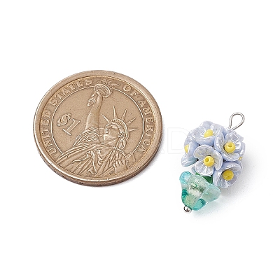 Glass Seed Beaded Flowerpot Pendants PALLOY-MZ00520-03-1