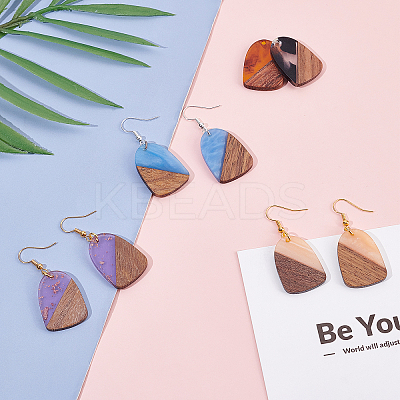 DIY 8 Pairs Teardrop Wood Earring Makings DIY-FH0002-01-1