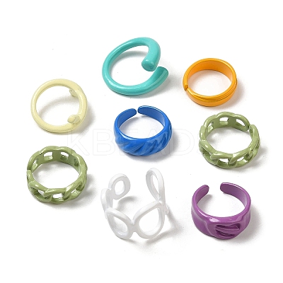 Spray Painted Alloy Cuff Rings RJEW-MSMC002-12-1