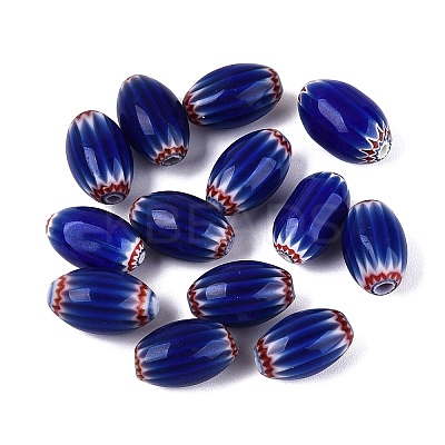 Handmade Millefiori Glass Barrel Beads LA-N002-04D-1