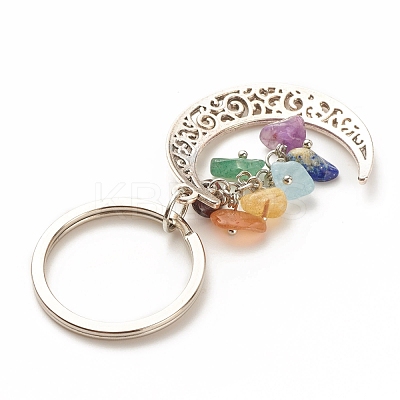 Mixed Mixed Stone and Tibetan Style Alloy Keychain KEYC-JKC00322-1