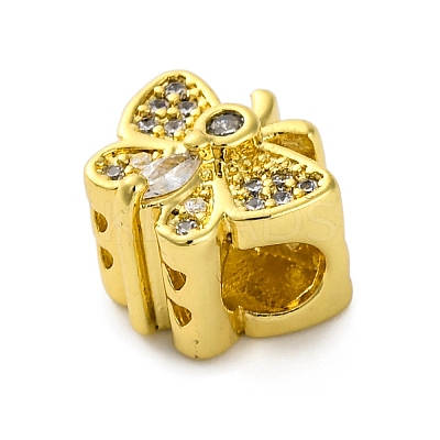 Rack Plating Brass Micro Pave Cubic Zirconia European Beads KK-Z081-14-1