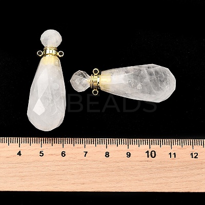 Natural Mixed Stone Perfume Bottle Pendants G-L623-06G-1