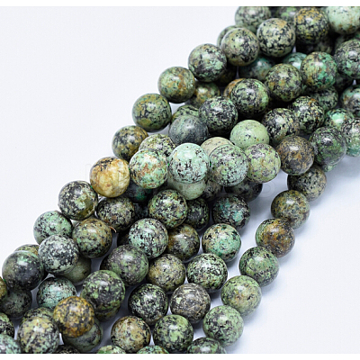 Natural African Turquoise(Jasper) Round Beads Strands LS-G-D665-8mm-1