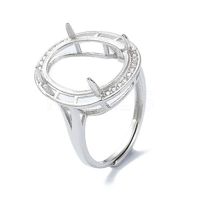 Adjustable 925 Sterling Silver 4 Prongs Ring Settings STER-K179-28P-1