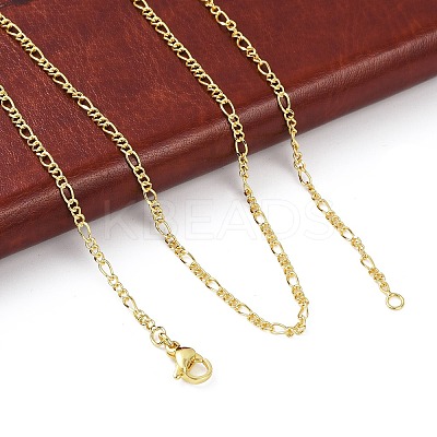 Brass Figaro Chains Necklace for Women NJEW-P265-28G-1