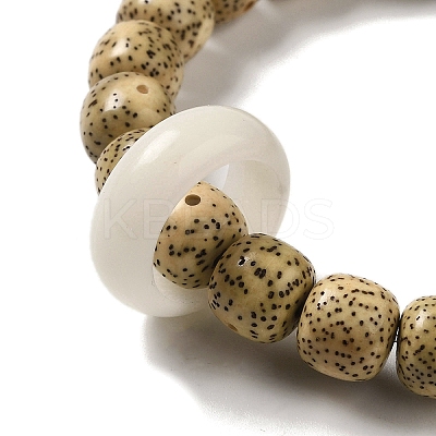 Natural Agate & White Jade & Moon and Star Bodhi Beaded Stretch Bracelets BJEW-B080-04-1