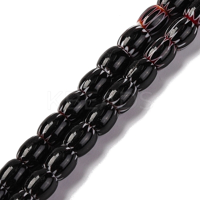 Handmade Lampwork Chevron Beads Strands LAMP-K041-01B-01-1
