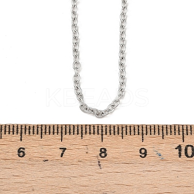 Non-Tarnish Unisex 304 Stainless Steel Cable Chain Necklaces STAS-O037-83P-02-1