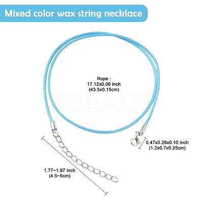 10 Colors Waxed Cotton Cord Necklace Making MAK-YW0001-17A-1