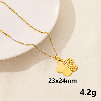 304 Stainless Steel Flower Pendant Necklace for Women SM6724-6-1