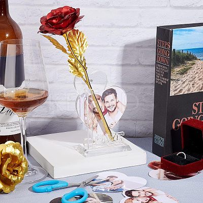Transparent Acrylic Photo Frame Stands DJEW-WH0018-25-1