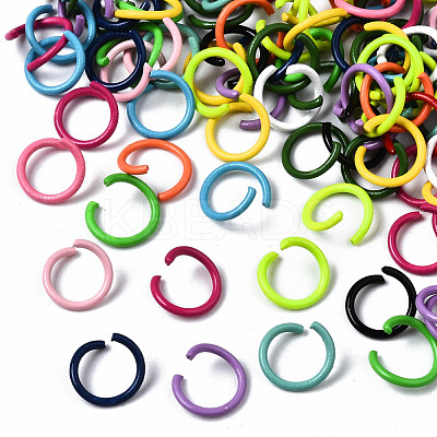 Spray Painted Iron Open Jump Rings IFIN-T017-04A-1