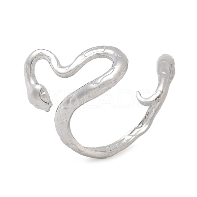 304 Stainless Steel Open Cuff Rings for Women RJEW-A079-06B-P-1