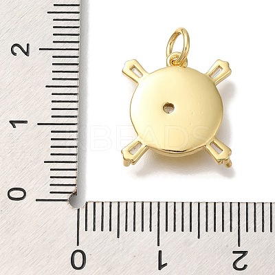 Rack Plating Brass Micro Pave Cubic Zirconia Pendants KK-I720-28G-1