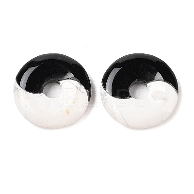 Natural Obsidian & Howlite Yin-yang Pendants FIND-Q109-01-1