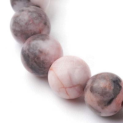 Synthetic Turquoise Dolphin Beads with Natural Pink Zebra Jasper Beaded Stretch Bracelets BJEW-JB10213-05-1