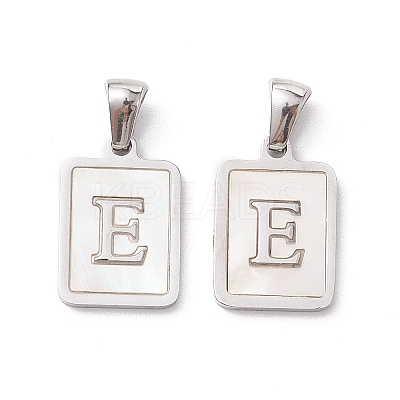 304 Stainless Steel Pave Shell Pendants STAS-G327-01P-E-1