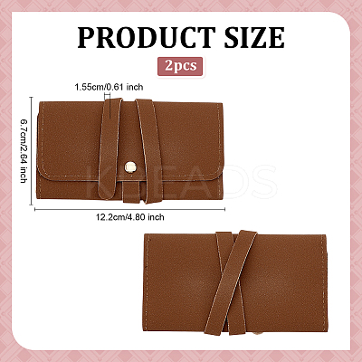 Rectangle PU Leather Envelope Travel Folding Rolls AJEW-WH048-966B-1