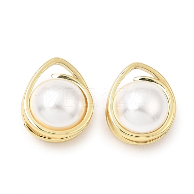 Imitation Glass Pearl Pendants KK-L189-25G-1