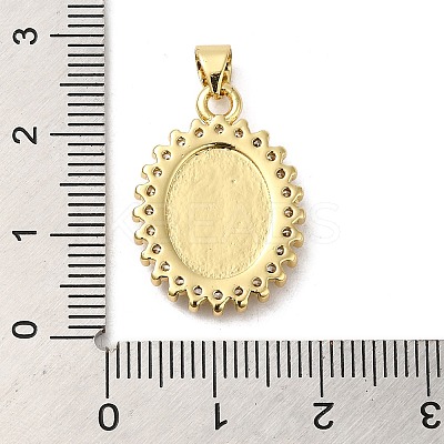Rack Plating Brass Micro Pave Cubic Zirconia with Shell Pendants KK-P241-44G-01-1