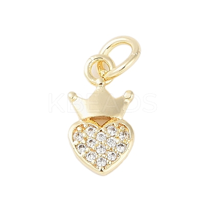 Rack Plating Brass Micro Pave Clear Cubic Zirconia Charms KK-Z060-18G-1