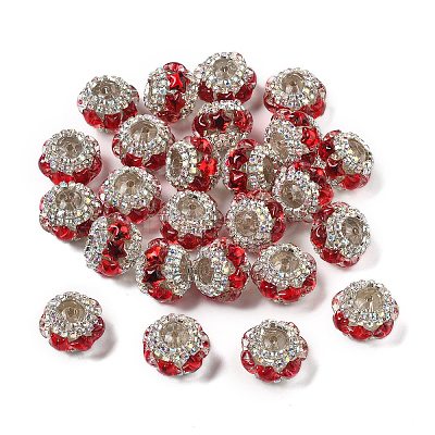 Acrylic Rhinestone Rondelle Beads OACR-S048-02A-1