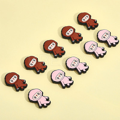 10Pcs 2 Colors Food Grade Eco-Friendly Silicone Beads SIL-CA0002-24-1