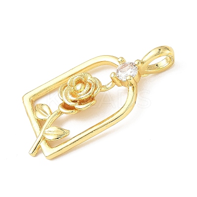 Brass Micro Pave Cubic Zirconia Pendants KK-D357-44G-1