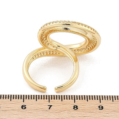 Brass Micro Pave Clear Cubic Zirconia Cuff Rings for Women Men RJEW-Z080-04G-1