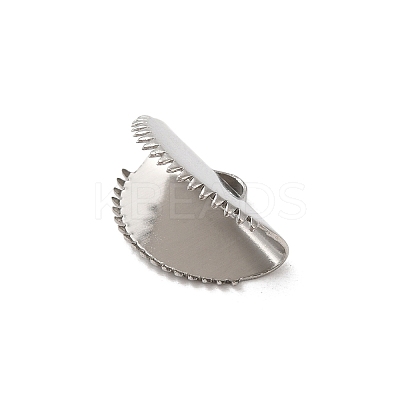 Non-Tarnish 304 Stainless Steel Ribbon Crimp Ends STAS-C080-05B-P-1
