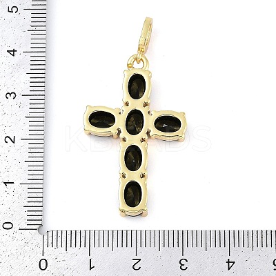 Rack Plating Brass Cubic Zirconia European Dangle Charms KK-P287-47G-01-1