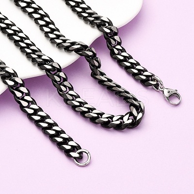 10MM 304 Stainless Steel Cuban Link Chain Necklaces NJEW-C099-04A-02-1