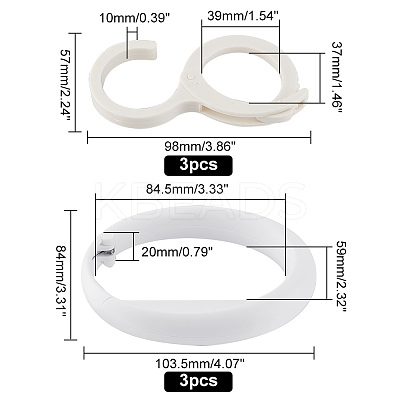 6Pcs 2 Style Plastic Hook Hangers FIND-WR0010-29-1
