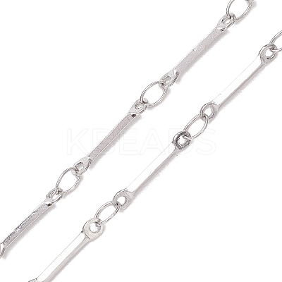 304 Stainless Steel Flat Bar Link Chain Necklace Making AJEW-JB01348-02-1