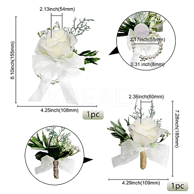 Silk Ribbon Brooches & Wrist AJEW-WH0285-23-1