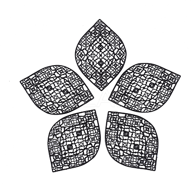 430 Stainless Steel Filigree Pendants X-STAS-S108-12A-1
