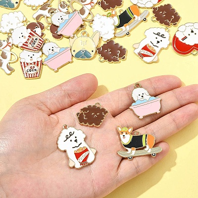 28Pcs 10 Styles Alloy Enamel Pendants ENAM-FS0003-09-1