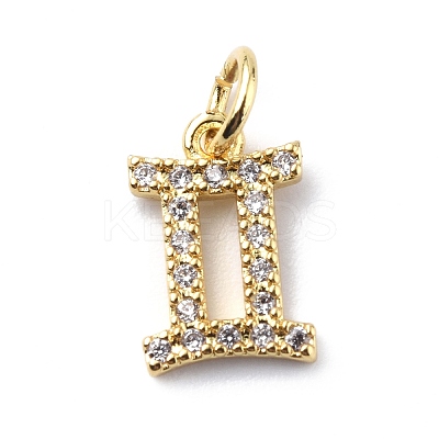 Brass Micro Pave Cubic Zirconia Charms ZIRC-F131-16G-11-1