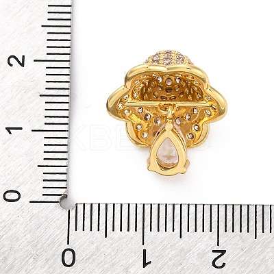 Rack Plating Brass with Cubic Zirconia Pendants KK-Q010-04G-1