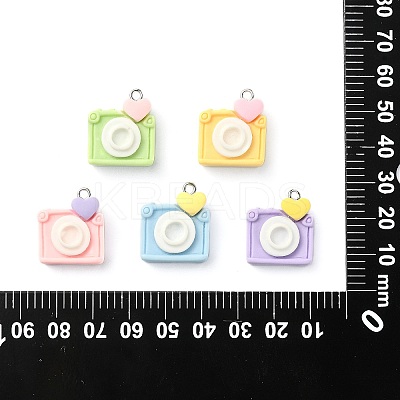 25Pcs 5 Colors Opaque Resin Pendants RESI-CJ0003-06-1