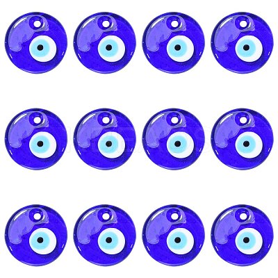 Handmade Lampwork Evil Eye Pendants LAMP-E106-02A-1