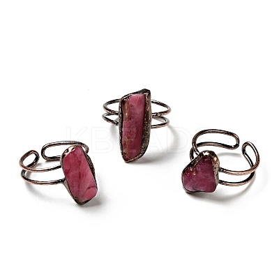 Natural Gemstone Irregular Nugget Open Cuff Rings G-D468-01R-1