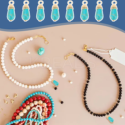 100Pcs Synthetic Turquoise Pendants FIND-AR0004-20-1