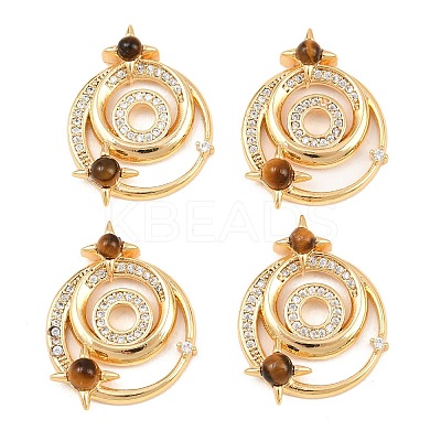 Natural Tiger Eye Pendants KK-H538-17G-1